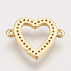 Brass Micro Pave Cubic Zirconia Links ZIRC-J020-08-3