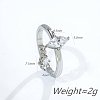 304 Stainless Steel & Cubic Zirconia Finger Rings WG4CD34-02-2