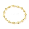 Brass Round Beaded Stretch Bracelets for Women Men BJEW-Z129-01G-2