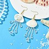 Shell & Glass Seed Bead Dangle Earrings EJEW-MZ00740-02-1