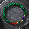 Natural Malachite Beads Stretch Beads Bracelets for Men UA8843-1