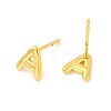 Brass Hollow Out Initial Letter Stud Earrings for Women EJEW-A044-01G-A-2