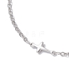 304 Stainless Steel Cross Link Bracelets for Women BJEW-JB12360-01-4