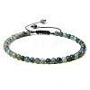 4mm Natural Moss Agate Beaded Braided Bracelets SY1950-23-1