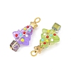 Handmade Bumpy Baking Paint Glass Pendants PALLOY-JF06038-2