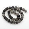 Frosted Natural Cloudy Quartz Round Bead Strands G-M272-12-10mm-2