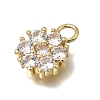 Brass Micro Pave Clear Cubic Zirconia Charms KK-K427-13B-G-2