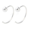 999 Sterling Silver Pull Through Earrings EJEW-P296-26A-S-1