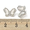 Brass Pave Clear Cubic Zirconia Butterfly Connector Charms with Sea Shell KK-Q820-13P-3
