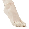 Dyed Disc Natural Shell & 304 Stainless Steel Link Chain Anklets AJEW-AN00728-2