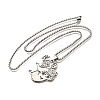 304 Stainless Steel Laser Cut Mother and Baby Koala Pendant Box Chain Necklaces for Women Men NJEW-E156-01P-4