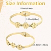 1Pc Adjustable Flower Vacuum Plating 304 Stainless Steel Bangles for Women BJEW-YW0001-16-3