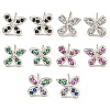 Rack Plating Brass Micro Pave Clear Cubic Zirconia Stud Earrings EJEW-N055-02P-RS-1