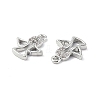 Brass Micro Pave Clear Cubic Zirconia Charms KK-E068-VF259-3