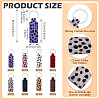16Pcs 8 Colors Rectangle Leopard Pattern PU Leather Keychains KEYC-TA0001-38-3