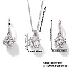 Fashionable Brass Rhinestones Round Ball Pendant Earrings & Necklaces Set for Women FC3889-2-1