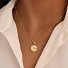 Brass Clear Cubic Zirconia Compass Pendant Cable Chain Necklaces PW-WG2438B-01-4