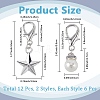 2Sets 12Pcs Star Alloy with Teardrop Plastic Pearl Shoe Charms AJEW-CP0006-56-2