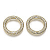 Brass Micro Pave Cubic Zirconia Linking Rings ZIRC-T013-17G-NF-1