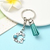 Alloy with Resin Imitation Synthetic Turquoise Keychain KEYC-YW00087-07-1