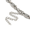 Non-Tarnish 304 Stainless Steel Dumbbell & Oval Link Chains Bracelets for Men & Women BJEW-D042-11P-3