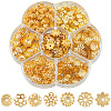 800Pcs 7 Styles Iron Bead Caps IFIN-PA0001-09G-1