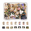 28Pcs 14 Style Printed Alloy Pendants FIND-BG0001-04-1