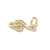 Brass Micro Pave Clear Cubic Zirconia Charms KK-A273-14G-2
