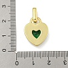 Rack Plating Heart Brass & Cubic Zirconia & Enamel Pendants KK-Z053-28G-4