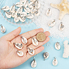 30Pcs Natural Cowrie Shell & Alloy Pendants FIND-SC0019-72-4