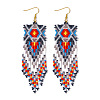 2024 Beach Style Ethnic Boho Beaded Woven Earrings for Women OW7977-1