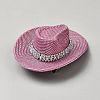 Imitation PU Leather with Rhinestones and Iron Alligator Hair Clips AJEW-WH0609-464A-1
