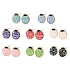 Brass Enamel Ladybird Stud Earrings EJEW-I322-11G-4