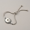 Alloy Interchangeable Snap Link Slider Bracelet Settings with Box Chains BJEW-WH0014-005D-1