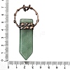 Natural Green Aventurine & Amethyst Sword Shape Big Pendants G-Q350-07K-3
