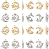 2Pcs 2 Colors Brass Pendants with Clear Glass KK-YW0004-02-2