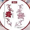 Peony Polyester Embroidery Ornament Accessories PATC-WH0008-04B-2