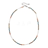 2MM Natural & Synthetic Mixed Gemstone Gradient Color Faceted Round Beaded Necklaces for Women NJEW-JN05865-04-4