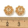 Rack Plating Brass Micro Pave Clear Cubic Zirconia Bead Caps KK-K386-09A-G01-3