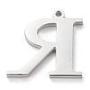 304 Stainless Steel Letter Pendant Rhinestone Settings STAS-J028-01R-2