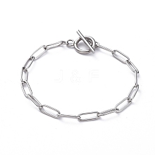 Tarnish Resistant 304 Stainless Steel Paperclip Chain Bracelets X-BJEW-JB04967