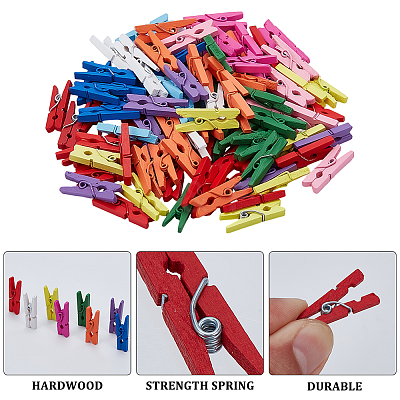 100Pcs Natural Wooden Craft Pegs Clips AJEW-SP0003-48A-1