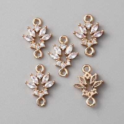Brass Crystal Rhinestone Connector Charms KK-WH0044-97-1