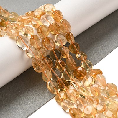 Heated Natural Citrine Beads Strands G-L608-A09-02-1