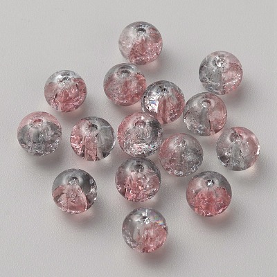 50Pcs Transparent Crackle Glass Beads GLAA-WH0024-07V-1