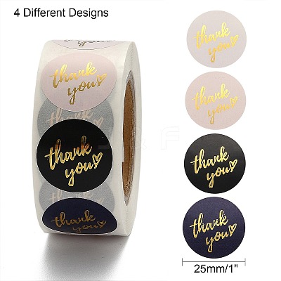 1 Inch Thank You Theme Self-Adhesive Paper Stickers X-DIY-K027-B03-1