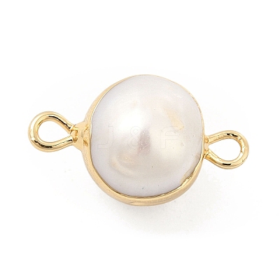 Natural Pearl Connector Charms PEAR-P004-60KCG-1