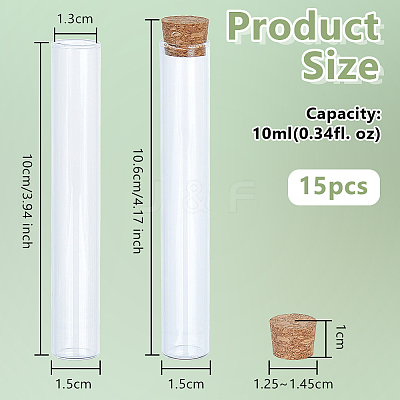 15Pcs Glass Bottle Bead Containers AJEW-OC0014-53-1