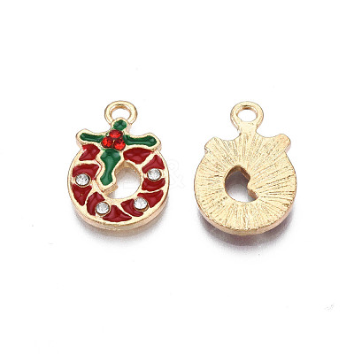 Rack Plating Alloy Enamel Pendants ENAM-N055-152-1