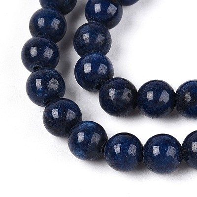 Dyed Natural Mashan Jade Round Beads Strands G-T139-6mm-67G-1